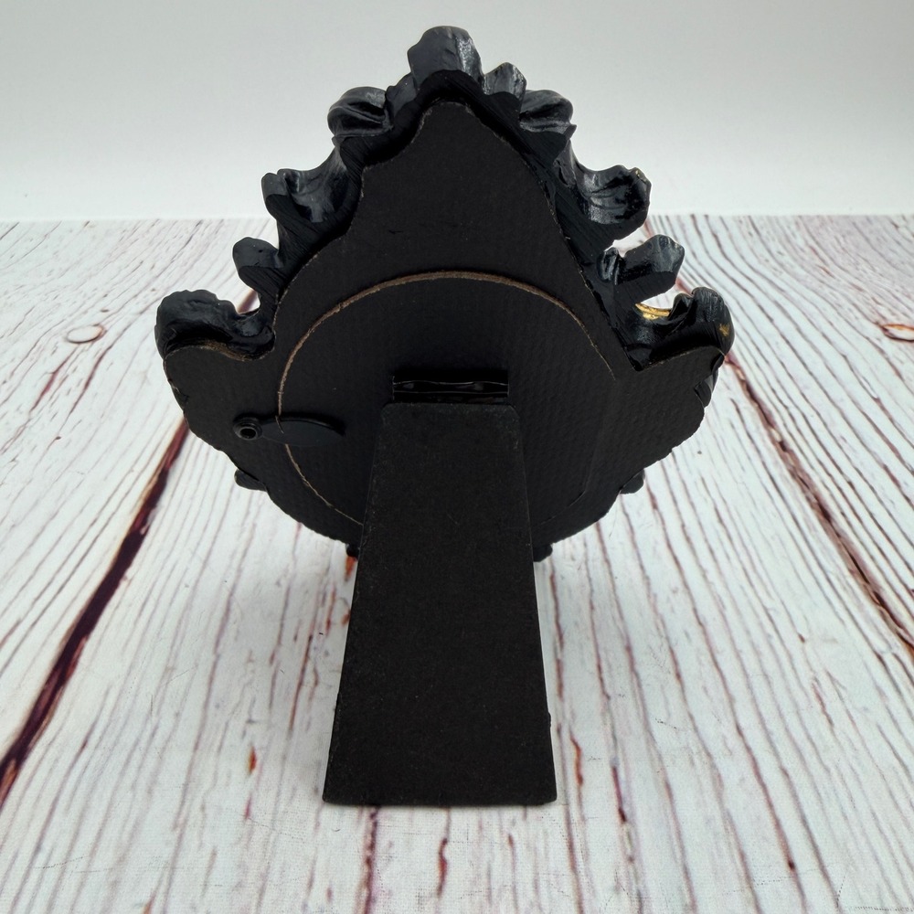 Ghost in Bathtub Art Print Ornate Black Gold Resin Frame Whimsigoth Decor 5.25in - Picture 2 of 6